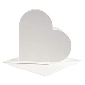www.thecraftshop.net www.thecraftshop.net Creativ - 5" Textured Heart Shaped Blank Cards with Envelopes - Pack of 10 - ivory