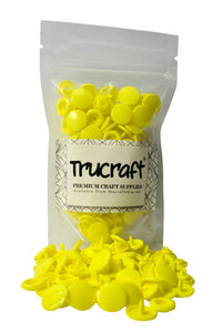 Trucraft - Plastic Kam Snaps - 50 Sets - B07 Glossy Yellow - Size 20 T5