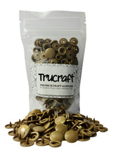 Load image into Gallery viewer, Trucraft - Plastic Kam Snaps - 50 Sets - Gold - Size 20 T5 12.4mm