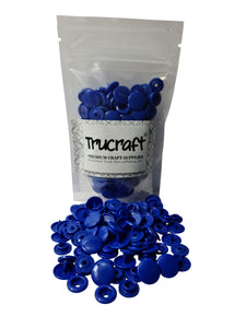 Trucraft - Plastic Kam Snaps - 50 Sets - B16 Glossy Royal Blue - Size 20 T5