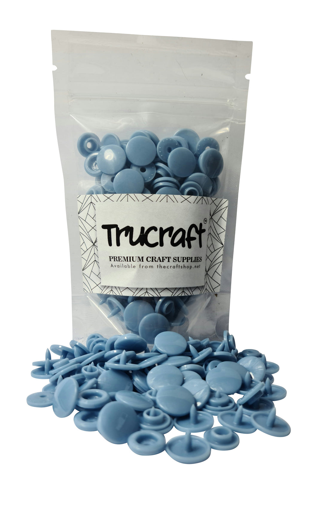 Trucraft -  Plastic Kam Snaps - 50 Sets - B27 Glossy Steel Blue - Size 20 T5