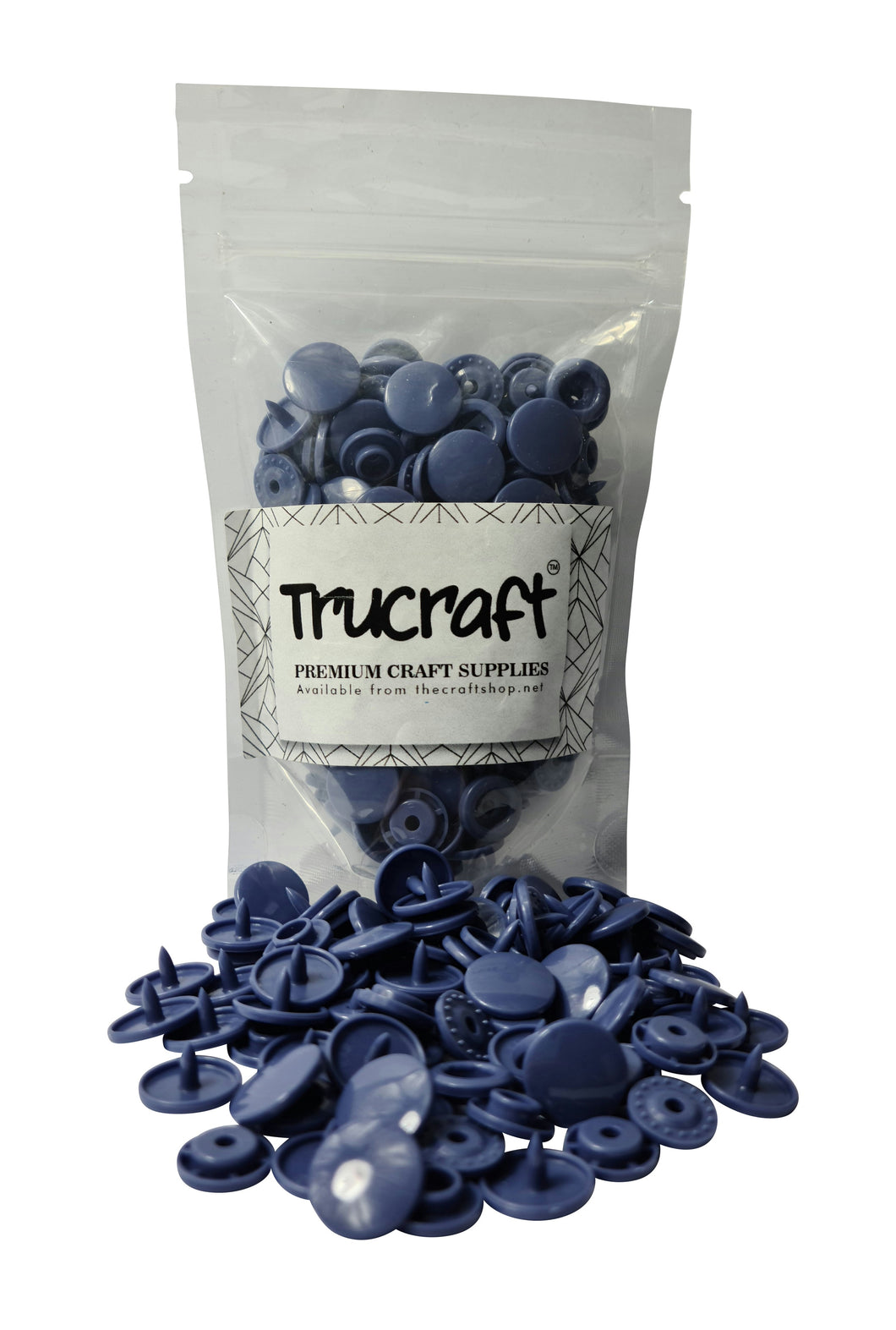 Trucraft - Plastic Kam Snaps - 50 Sets - B32 Glossy Denim Blue - Size 20 T5