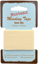 Load image into Gallery viewer, www.thecraftshop.net Nortexx - Iron on Mending Tape - CREAM - 35mm Wide x 1m