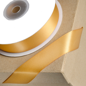 Trucraft - Double Sided Satin Craft Ribbon - 15mm x 2m Length - Old Gold