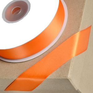 Trucraft - Double Sided Satin Craft Ribbon - 15mm x 2m Length - Orange