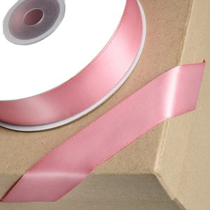 Trucraft - Double Sided Satin Craft Ribbon - 15mm x 2m Length - Rose Pink