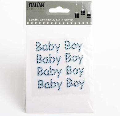 thecraftshop.net Italian Options - Baby Boy - Blue Diamante Craft Stickers