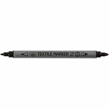 Load image into Gallery viewer, Creativ - Double Tip Permanent Fabric Textile Markers - Black - Pack of 6
