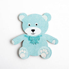 Load image into Gallery viewer, thecraftshop.net Italian Options - Baby Blue Teddy Bear Card Toppers - Pack of 6