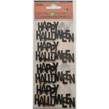 Load image into Gallery viewer, thecraftshop.net Italian Options - Happy Halloween Black Glitter Card Toppers