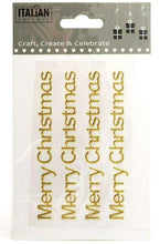 Load image into Gallery viewer, thecraftshop.net Italian Options - MERRY CHRISTMAS Stickers - Gold Glitter
