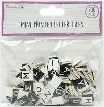 Load image into Gallery viewer, thecraftshop.net Dovecraft - Mini Scrabble Letter Tiles - 1cm x 200 - BLACK & WHITE