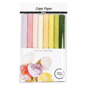 Creativ - Crepe Paper Craft Pack - 8 Rolls - Pastels