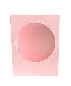 Trucraft - Pink Blank Circle Tri Fold A5 Aperture Cards with Envelopes - Pack of 5