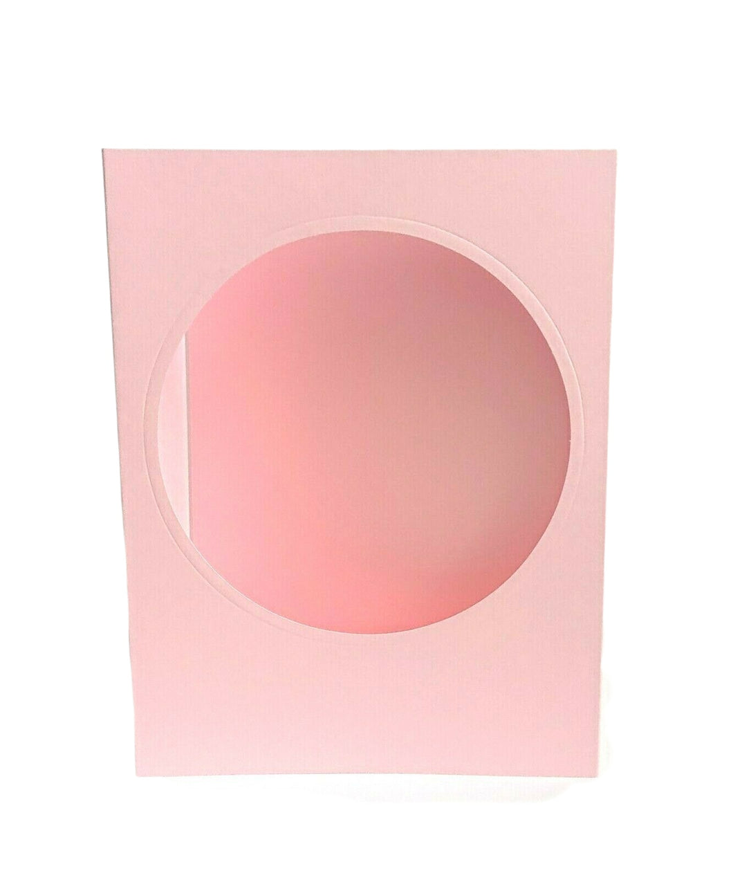Trucraft - Pink Blank Circle Tri Fold A5 Aperture Cards with Envelopes - Pack of 5