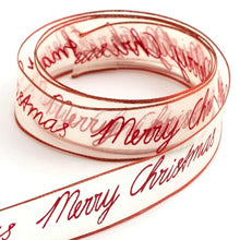 Load image into Gallery viewer, thecraftshop.net Italian Options - Merry Christmas Organza Wired Edge Ribbon - Red