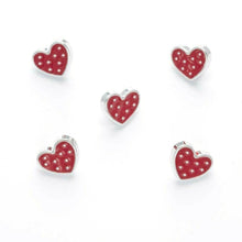Load image into Gallery viewer, Trucraft - 12mm Silver Trim Red Heart Buttons - Shank Fitting - Pack of 50