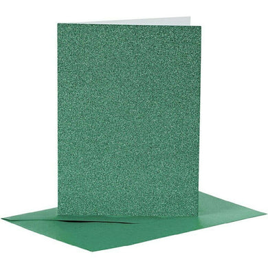thecraftshop.net Vivi Gade Green Glitter Luxury C6 Blank Christmas Cards and Envelopes Pack of 4