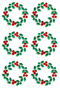 thecraftshop.net Italian Options - Rhinestone Christmas Wreath Stickers x 6