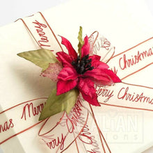 Load image into Gallery viewer, thecraftshop.net Italian Options - Merry Christmas Organza Wired Edge Ribbon - Red