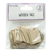 Load image into Gallery viewer, thecraftshop.net Dovecraft Essentials - Wooden Tags with String - Pack of 20