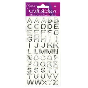 Eleganza - Diamante Alphabet Letters Craft Stickers - Silver