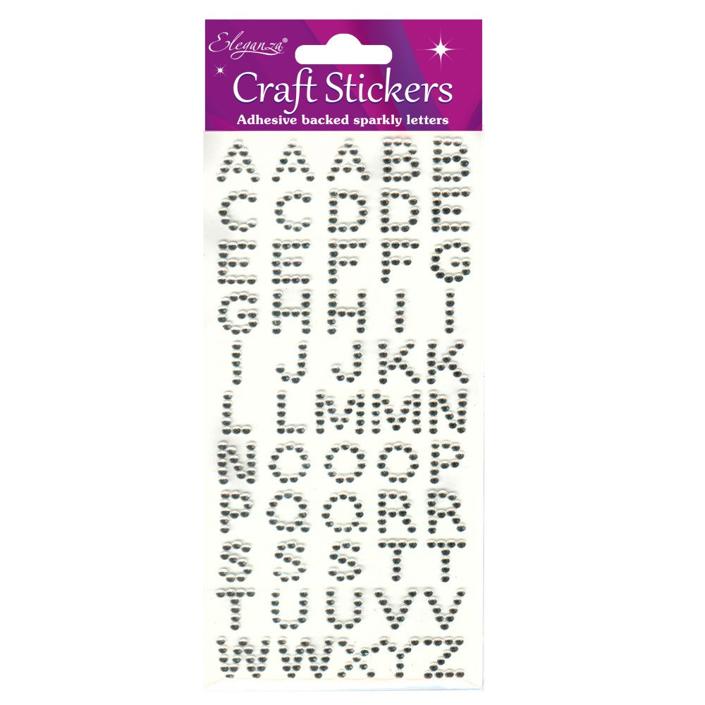 Eleganza - Diamante Alphabet Letters Craft Stickers - Silver