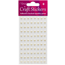 Load image into Gallery viewer, Eleganza – 6mm Ivory Pearl Heart Self-Adhesive Craft Stickers (Sheet of 88)
