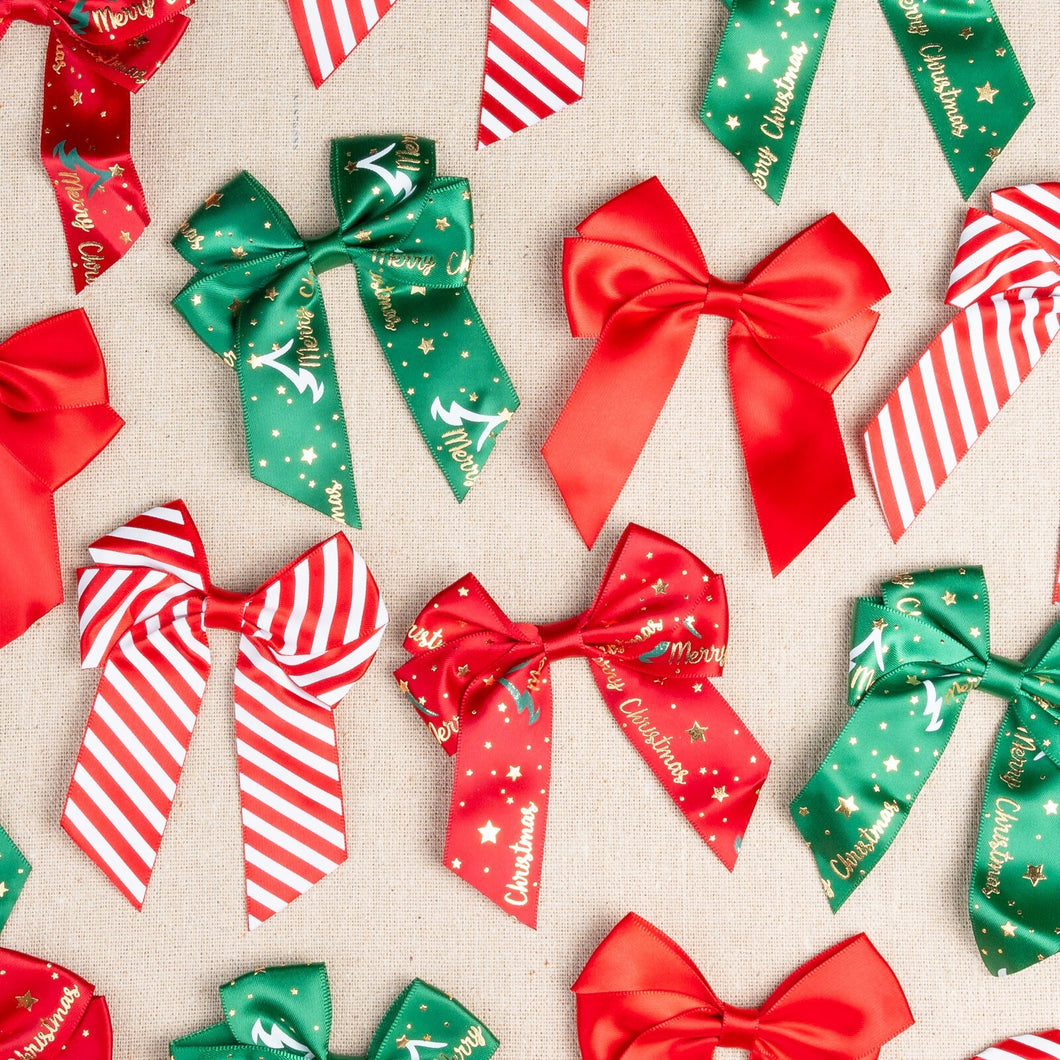 Trucraft - Christmas Craft Bow Pack - 8cm Wide - 4 designs - Pack of 20