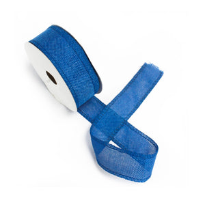 Trucraft - Burlap Ribbon - 38mm 1.5"  Wide x 20 Metres - Full Roll - Blue