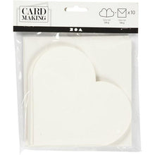 Load image into Gallery viewer, Creativ - 5&quot; Textured Heart Shaped Blank Cards with Envelopes - Pack of 10 - IVORY
