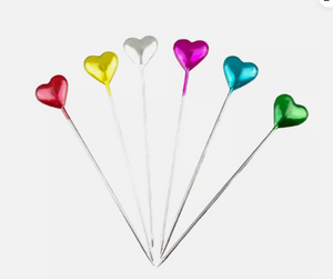 Trucraft - Sewing Pin Wheel - Heart Shape - Long Length x 30 Pieces