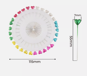Trucraft - Sewing Pin Wheel - Heart Shape - Long Length x 30 Pieces