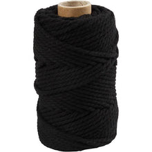 Load image into Gallery viewer, Creativ - Macrame Cord - 4mm Wide x 55m Roll - Black
