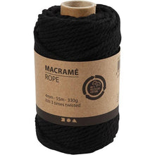 Load image into Gallery viewer, Creativ - Macrame Cord - 4mm Wide x 55m Roll - Black
