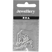 Load image into Gallery viewer, Creativ – Silver Plated Drop Earring Bases: 18mm (Pack of 10)
