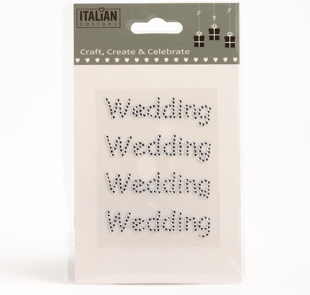 Italian Options - WEDDING - Diamante Embellishments - Silver x 4