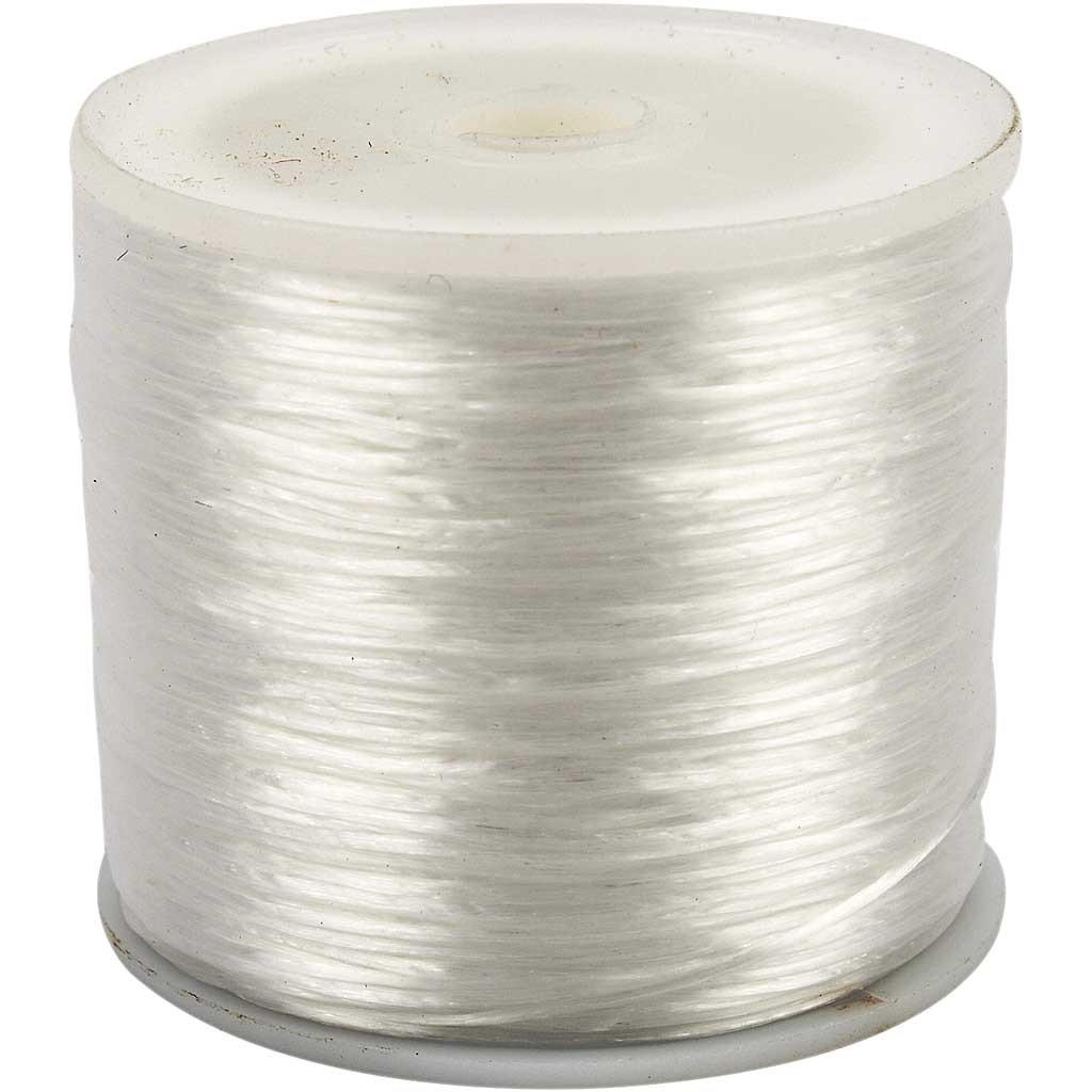 Creative Company - Elastic Clear Flat Beading Cord - 1mm Wide x 100m Roll