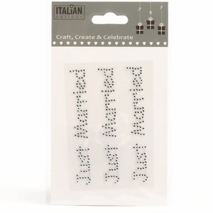 Italian Options - JUST MARRIED - Diamante Embellishments - Silver