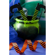 Load image into Gallery viewer, Berisfords - Witches Stripe Satin Ribbon - 15mm x 25m - Orange or Green
