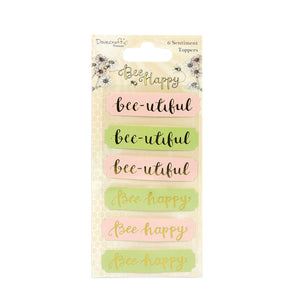 Dovecraft - Bee Happy - Premium Card Toppers - Sheet of 6