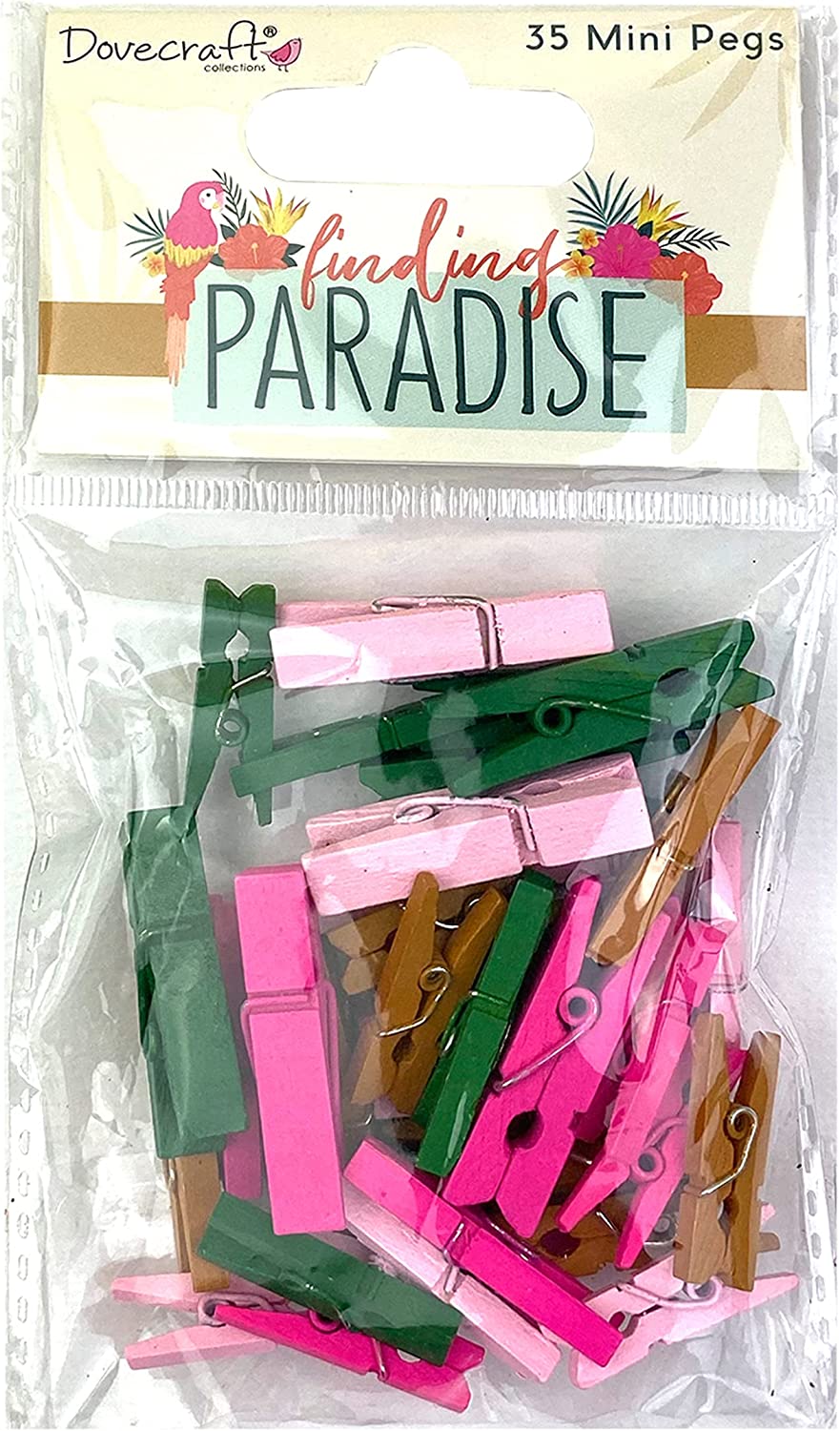 Dovecraft - Mini Craft Pegs - Tropical - Pack of 35