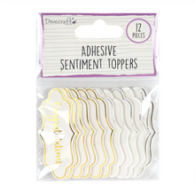 Load image into Gallery viewer, Dovecraft - Adhesive Sentiment Card Toppers - Congratulations - Pack of 12
