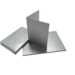 Trucraft - Silver Metallic - Blank Rectangle C6 Cards and Envelopes - Pack of 5