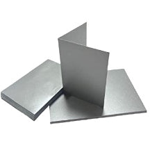 Trucraft - Silver Metallic - Blank Rectangle A6 Cards and Envelopes - Pack of 5