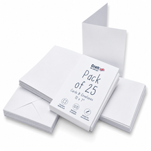 Load image into Gallery viewer, Craft UK - White Blank Cards &amp; Envelopes 10" x 7" (25 Pack)
