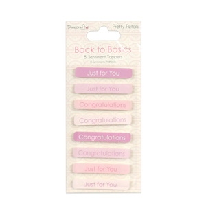 Dovecraft - Congratulations & Just For You - Pink Card Toppers - Sheet of 8