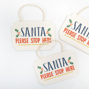 Dovecraft - Santa Please Stop Here - Christmas Card Toppers - Pack of 8
