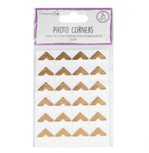 Load image into Gallery viewer, Dovecraft - Photo Corners - Gold - Self Adhesive - Sheet of 24
