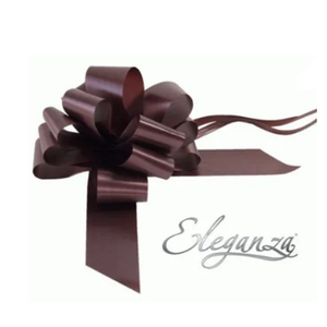 Eleganza Large Pull Bow - 50MM - Poly Ribbon - CHOCOLATE
